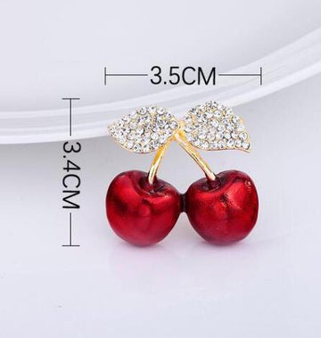 XSB165 - Golden Cherry Saree Brooch